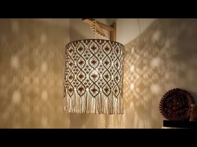 Macrame lampshade tutorial | Macrame lampshade step by step tutorial for beginners
