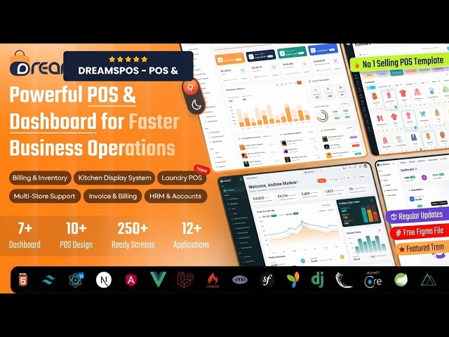 DreamsPOS Admin Dashboard Template - WordPress Site Template Review