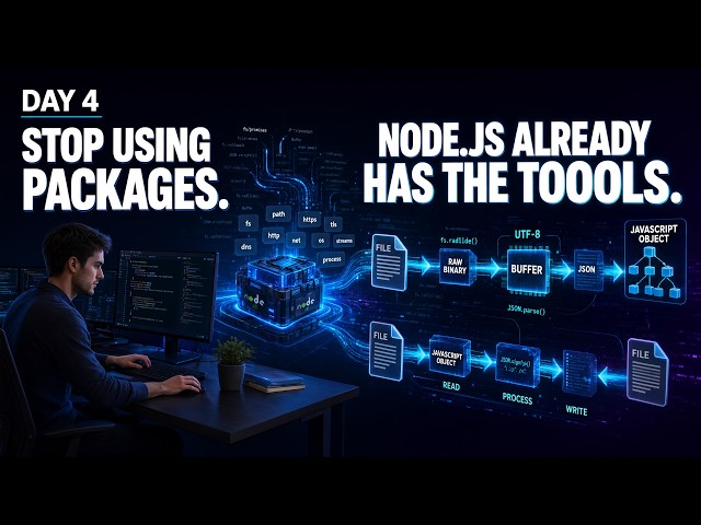 Node.js Core Modules Explained: fs, Buffers, JSON & Async File Operations | Day 4