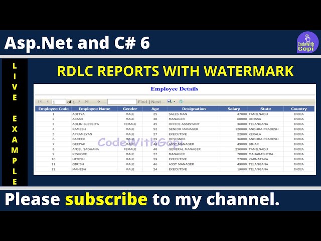 💧 How to Add Watermark to RDLC Report in ASP.NET C# | Step-by-Step Tutorial