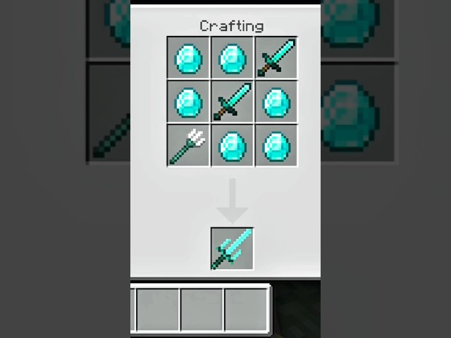 Minecraft me Craft a Trident sword #minecraft #mcpe #shorts