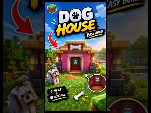House for my Dog 🐶🏡 #minecraft #dog #house #build #tips #gaming #viral #trendingshort #gamer #shorts