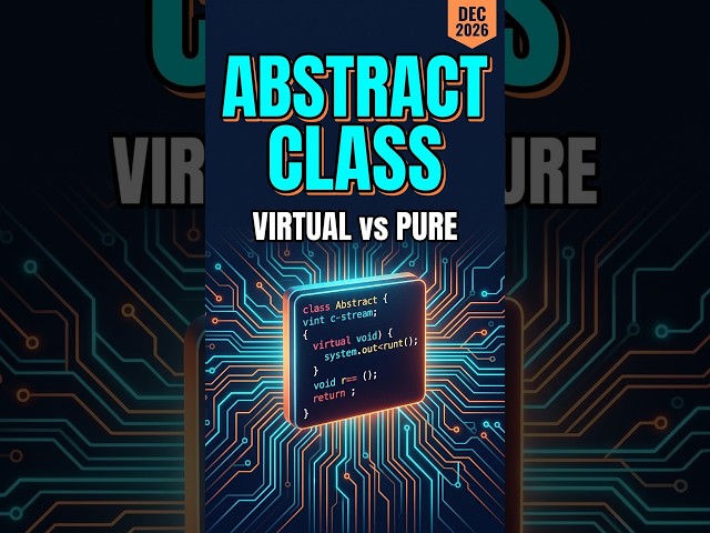 C++ Abstract Class in 10 Seconds Hindi