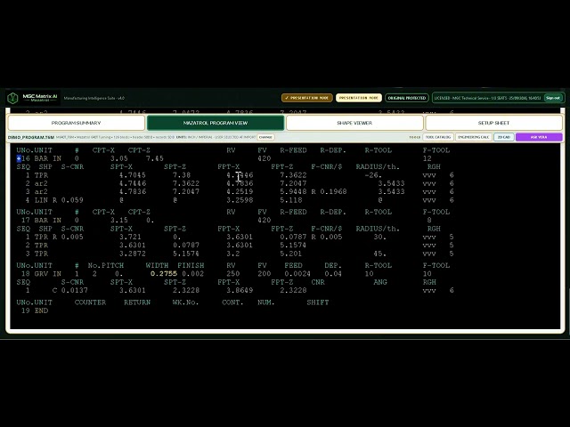 ⚙️ Native Mazatrol T6M Program Intelligence | MGC Matrix AI