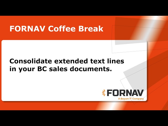 Consolidate extended text lines in your BC sales documents