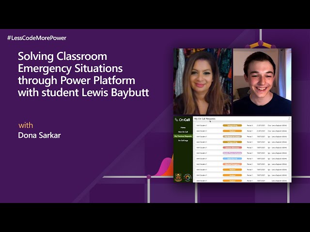 Solving Classroom Emergency Situations Using Power Platform with Lewis Baybutt | #LessCodeMorePower