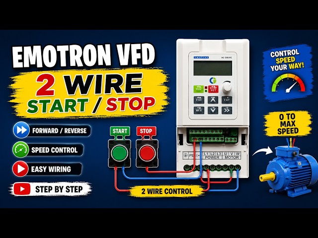 Emotron VFD: Easy 2-Wire Start Stop Setup