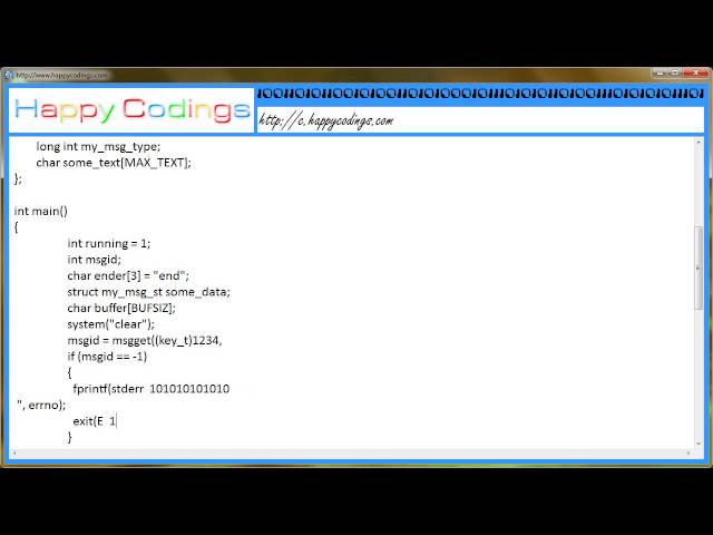 This is the sender program using Message Queues C Code Example