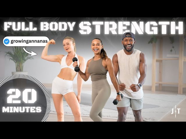 20 Minute Full Body Beginner Friendly Strength Workout ft. @growingannanas [No Repeat]