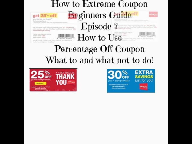 How to Extreme Coupon Beginners guide Ep 7 How to use percent off coupon at CVS