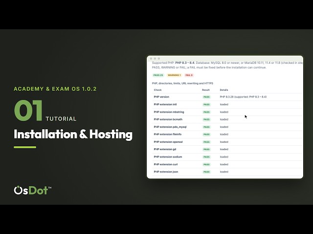 Installation & Hosting Setup | Academy & Exam OS 1.0.2 Tutorial 01