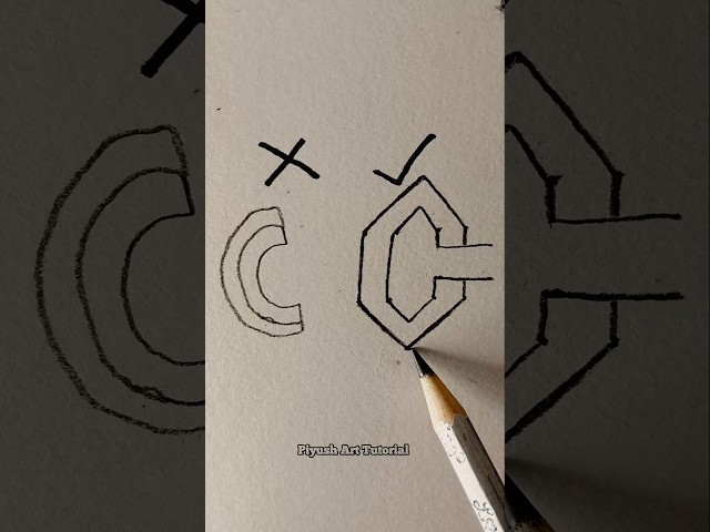 How to draw 3D Alphabet C to Pancil #drawing #art #sketch #howtodraw