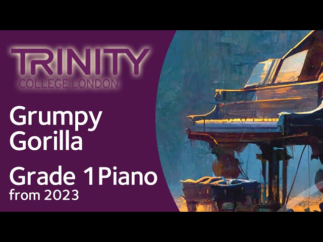 Grumpy Gorilla / TRINITY Grade 1 Piano from 2023 / Synthesia Piano tutorial