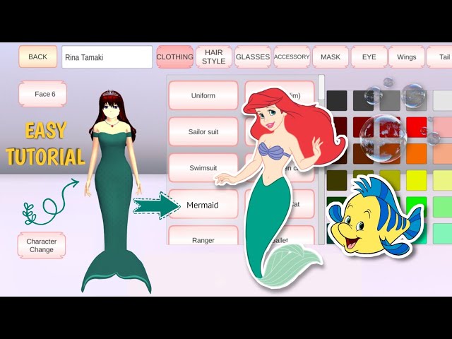 New Mermaid Character | Tutorial | Sakura School Simulator