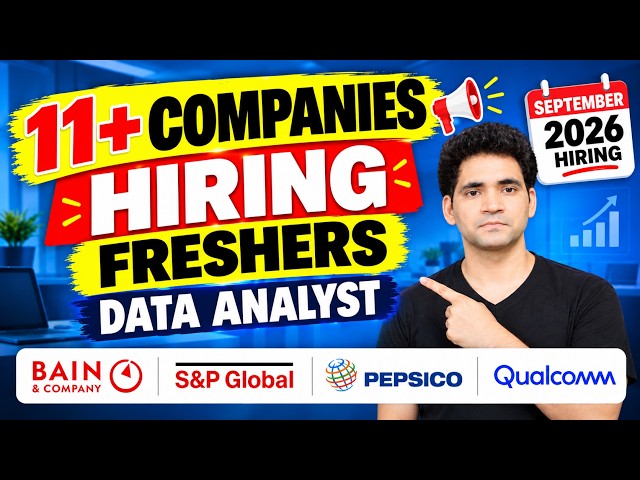 Data Analyst Jobs for Freshers in 2026 | Bain, Moody’s, PepsiCo & More
