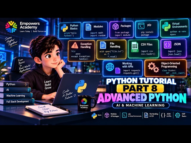 Python Tutorial for Beginners | Part 8 - Advanced Python | AI & Machine Learning