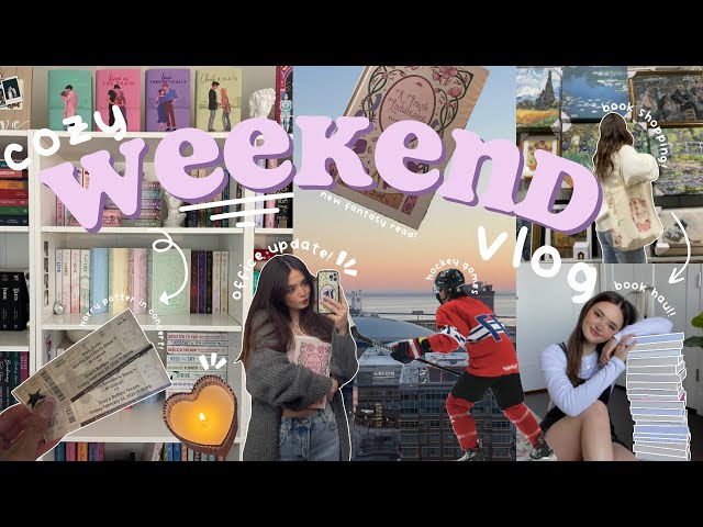 cozy vlog 🧸💌🏹✨ book shopping at barnes/book haul, library organization, home updates, hockey + more!