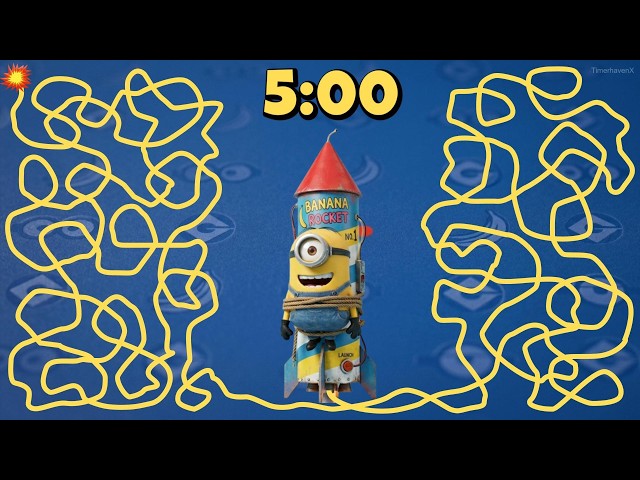 5 Minute Minion Timer  | Rocket Launch Countdown 🚀💥⏱️