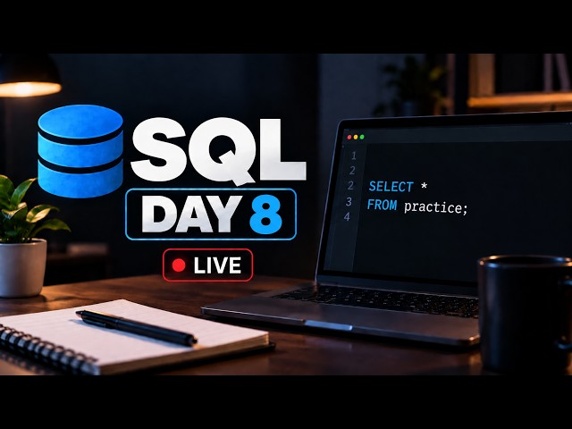 Day 8 of Becoming a Data Analyst | LIVE SQL Practice | 3 Hours |