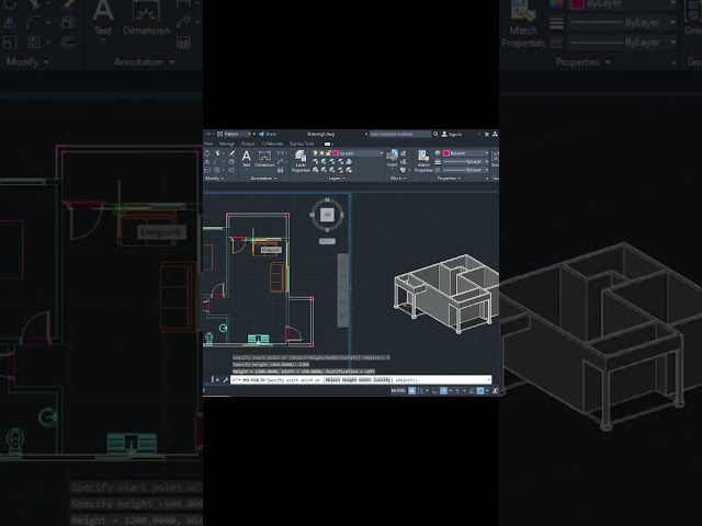 AutoCAD Basics: Build 3D Walls for Your House Plan #autocad #3dmodeling #blender3d