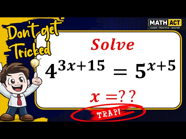 Can You Solve This Exponential Equation? | Math Act