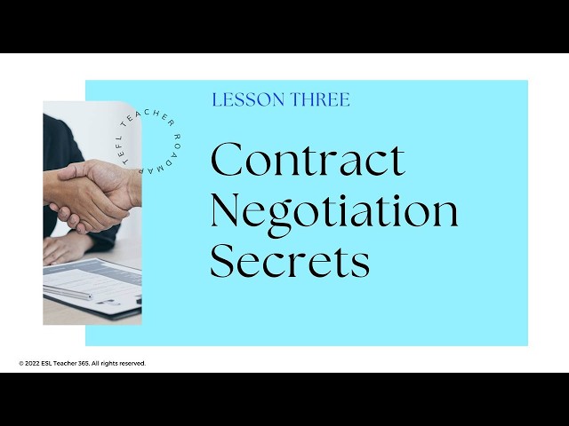 TEFL Teacher Roadmap: Contract Negotiation Secrets (M3L3)