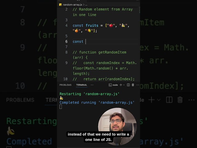 JavaScript Interview - How to Pick a Random Item from an Array in ONE Line!