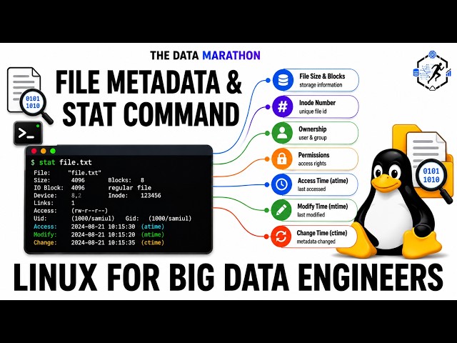 Linux for Big Data Engineers  | File Metadata & Stat Command