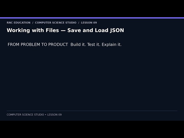 Save Python Data with JSON — Your Program Remembers After It Closes | 08/41