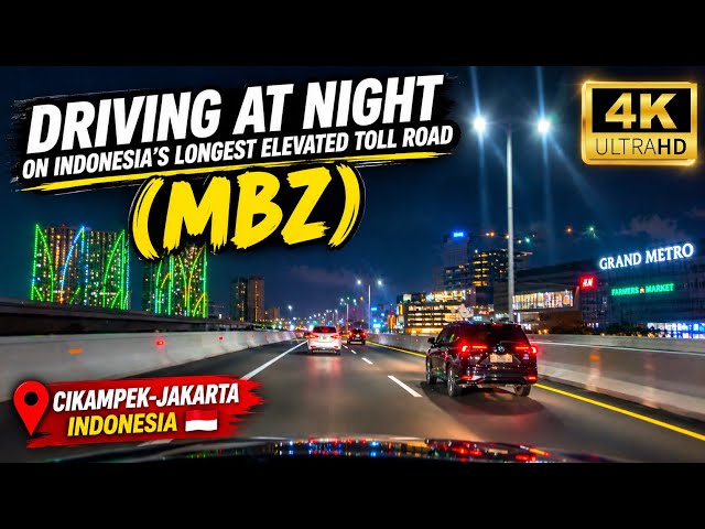 Driving at Night on Indonesia’s Longest Elevated Toll Road | Relaxing Driving 4K | POV Drive 4K