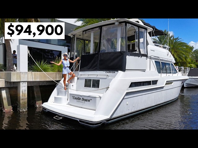ONLY $94,900 Yacht-Home!🤩 1998 Carver 405 Aft Cabin Motor Yacht Tour