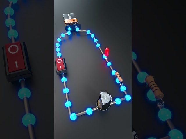 How a Capacitor, Resistor, and LED behave in a Series DC Circuit 🔋💡 #Electronics #STEM #Engineering