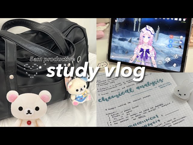 5am STUDY VLOG 📖☕️ how i take aesthetic notes, morning productive, study essentials, back to school 