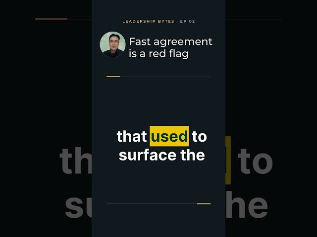 Fast agreement is a red flag #Leadership #DecisionMaking #ai