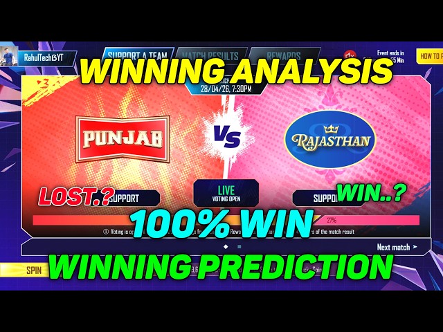 PBKS VS RR Winning Prediction🚀💯Bgmi Cricket League Prediction | Today Bgmi Cricket League Prediction