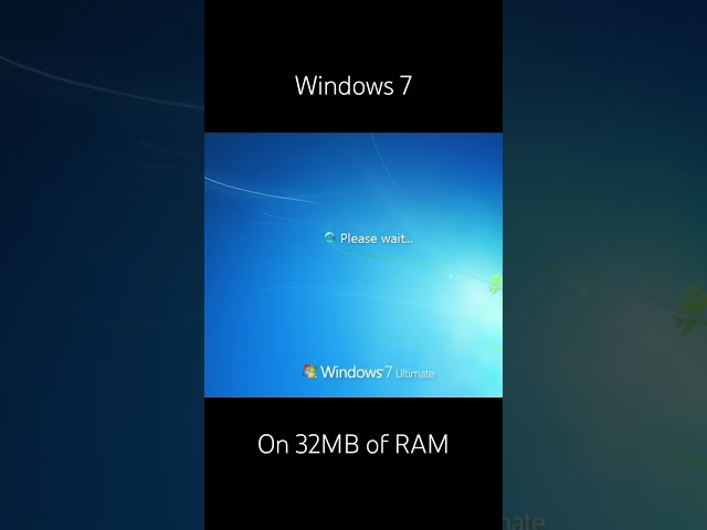 Windows 7 on 32MB RAM?! 🤯 #shorts #windows #windows7 #retro