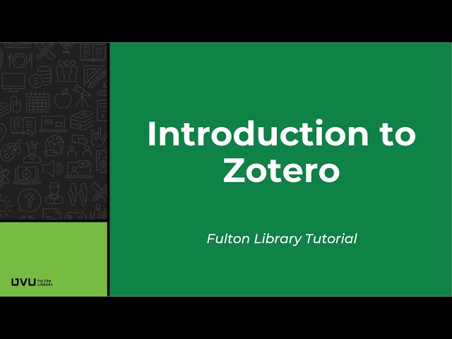 Introduction to Zotero