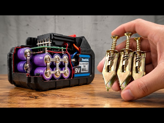 🔋Never Buy Drill Batteries Again! Use a Metal Drywall Anchor and Watch What Happens! 😱