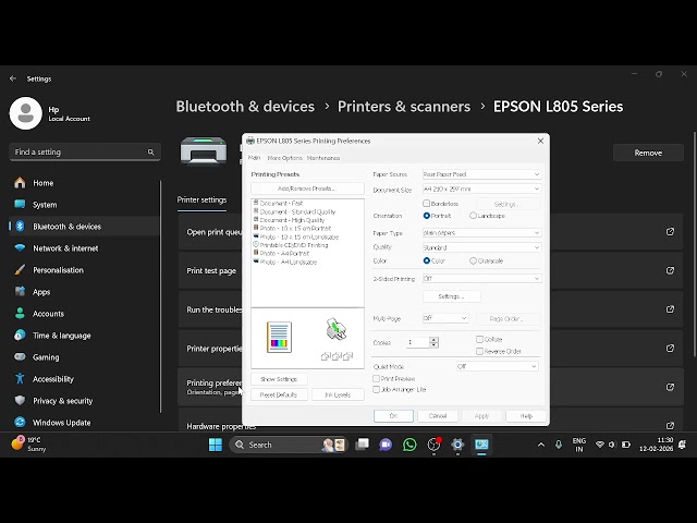 EPSON L805 HEAD CLEANING BY PRINTER