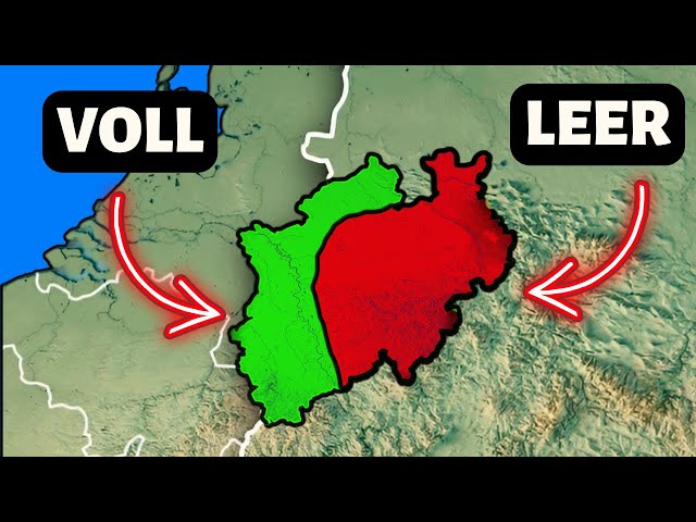 Why does nobody live in the east of North Rhine-Westphalia?