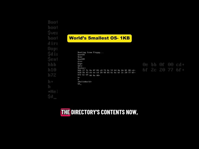 World s Smallest Operating System Under 1KB #operatingsystem... #Shorts #hackingtutorialsdaily