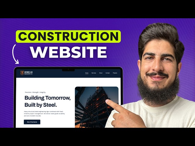 How To Create A Construction Company Website 2026 | Construction Company Website Design Tutorial