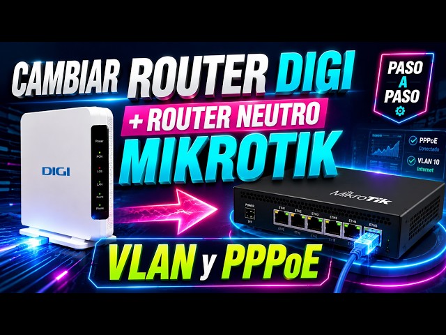 Replace DIGI router with a neutral "mikrotik" router + configure VLAN and PPPoE