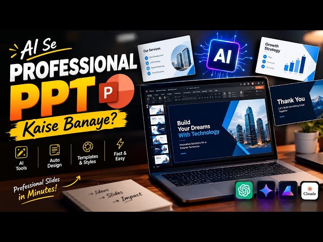 AI Se PPT Kaise Banaye? 🤯 5 Min Me Professional Presentation | AI PPT Maker 2026