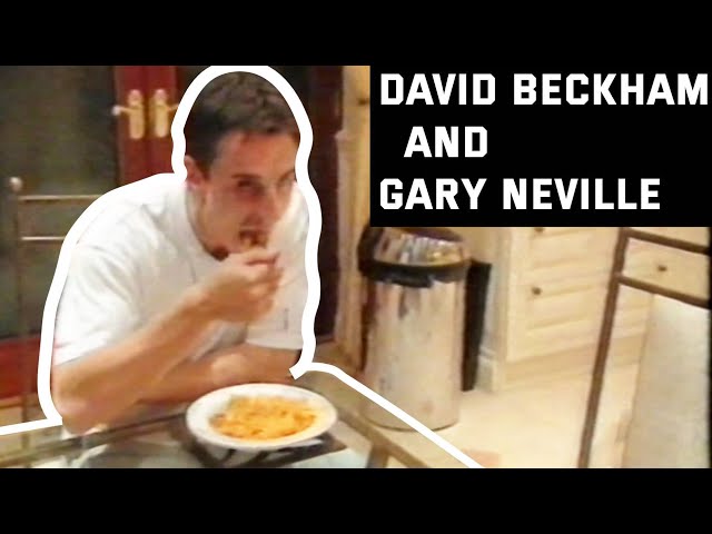 David Beckham cooking dinner for  Gary Neville | 2001
