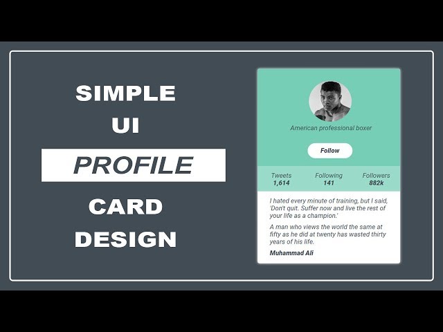 Simple UI  Profile Card Design Using HTML & CSS - UI Card Design  - Profile Card Design