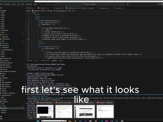 Day 41 and 42 of 100 Days of Code HTML Foundations