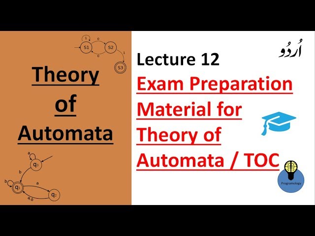 Lecture 12: Exam Material for theory of automata | theory of computation lectures in hindi TOC