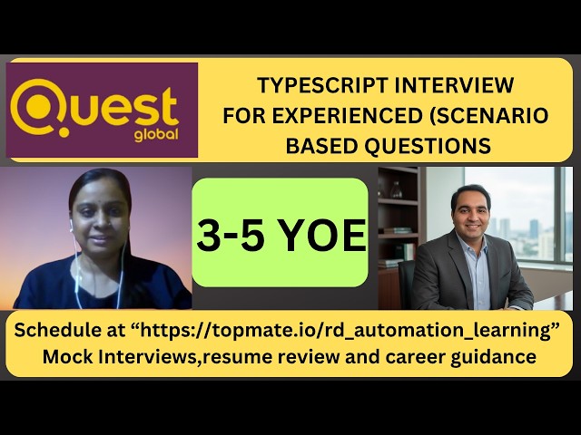 TypeScript Mock Interview for Automation Tester | Real QA Automation Questions & Answers (2026)