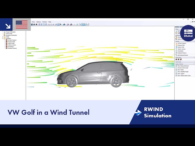 RWIND Simulation | VW Golf in Wind Tunnel